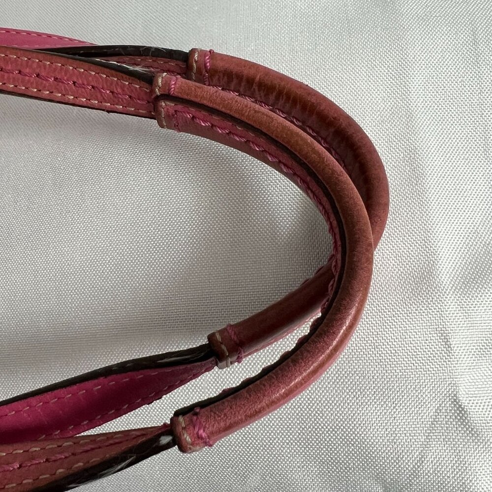 Coach F14482 Brown & Pink Tote Bag With Horse Carriage Pattern Dual Handles Zip - Picture 3 of 12